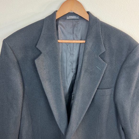 Stafford Blazer Jacket Sport Coat 42R Men Black 100% Camel Hair 2-Button Classic - Picture 2 of 13